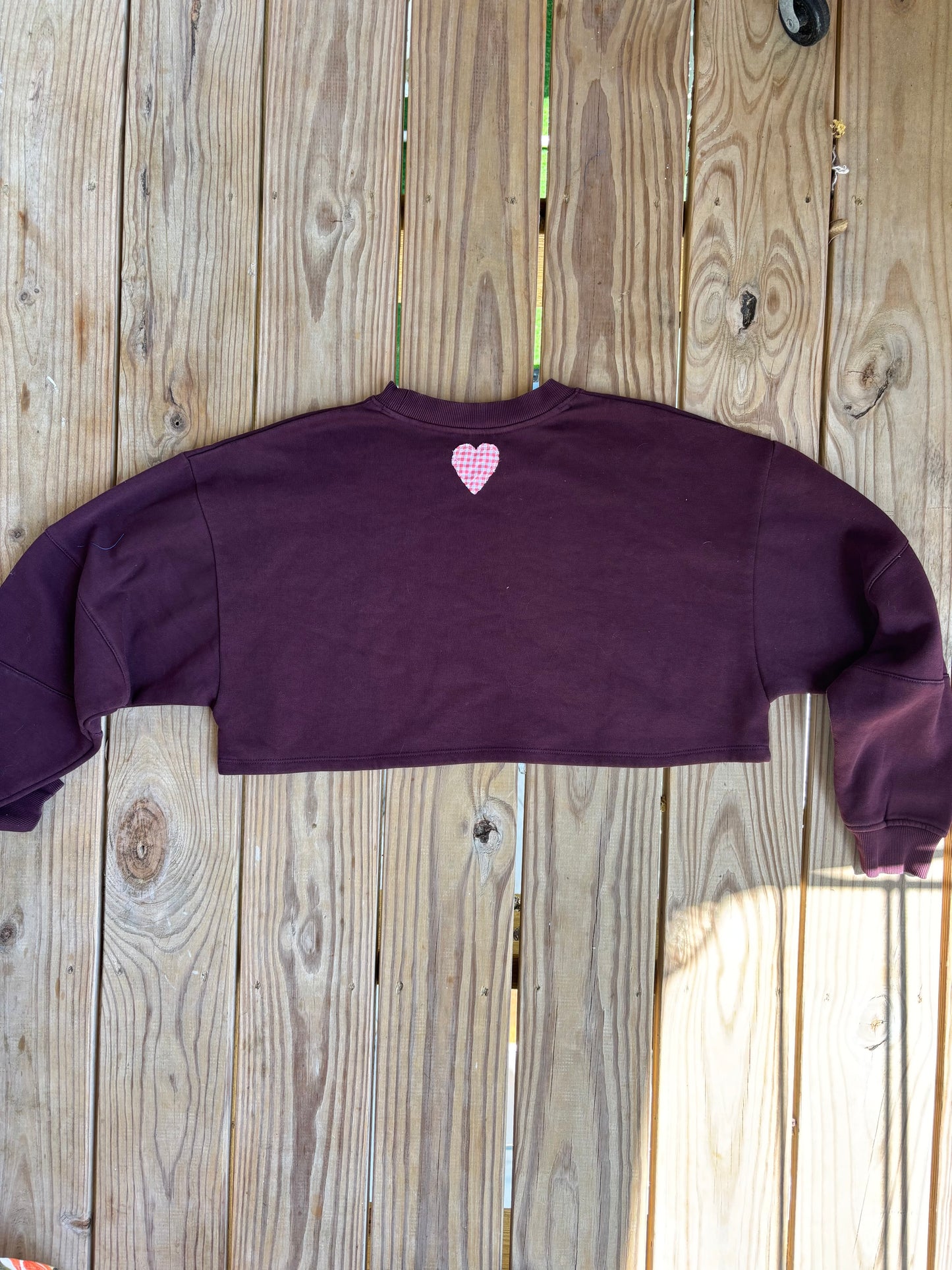 Cropped Heart Patch Sweatshirt