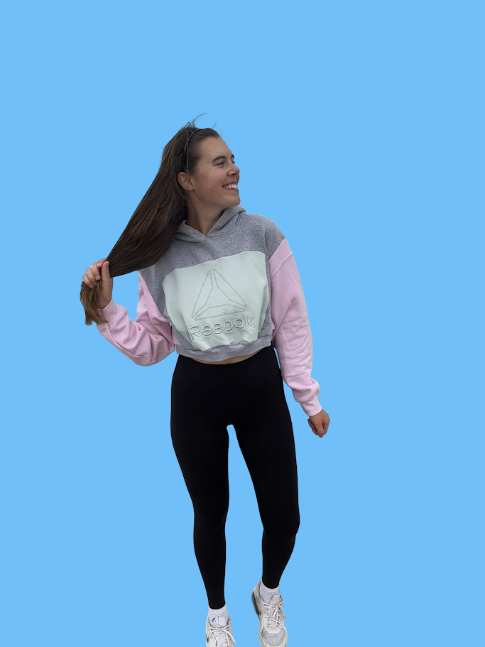 💗 Reebok Pastel Upcycled Cropped Hoodie