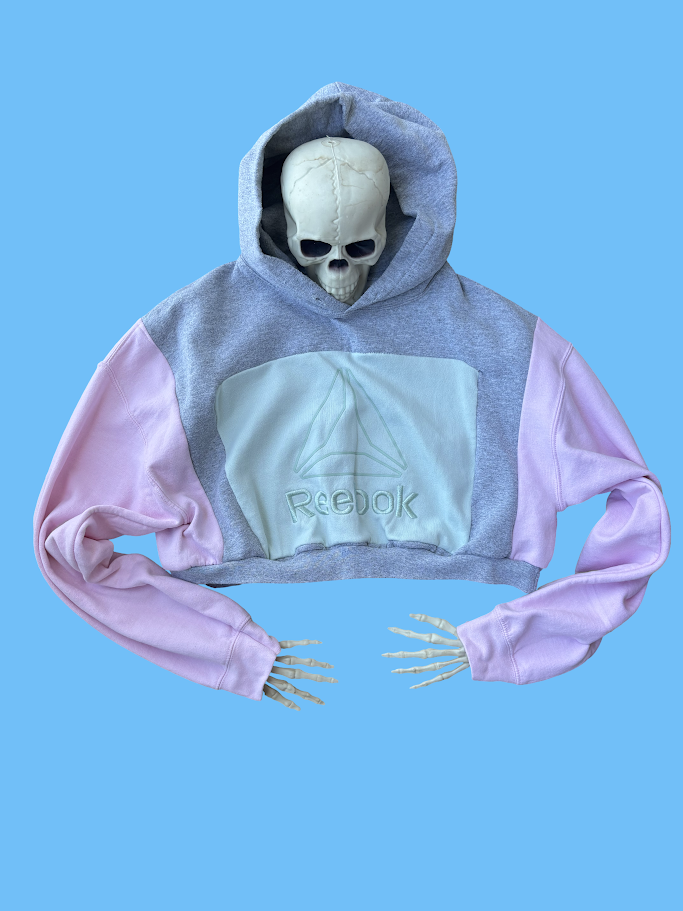 💗 Reebok Pastel Upcycled Cropped Hoodie