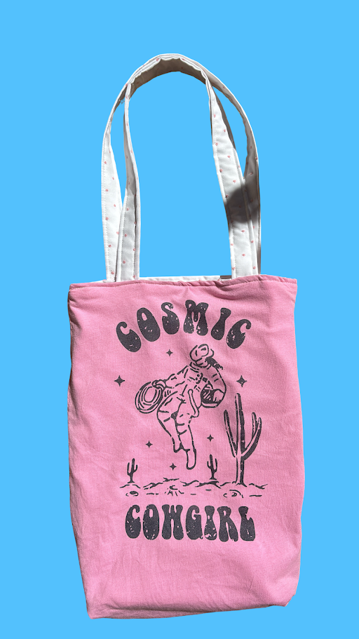 🌵 Cosmic Cowgirl Upcycled Tote Bag