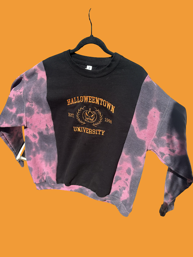 Halloweentown University Upcycled Crewneck β Size Medium
