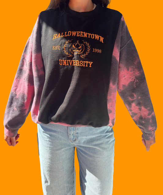 Halloweentown University Upcycled Crewneck – Size Medium