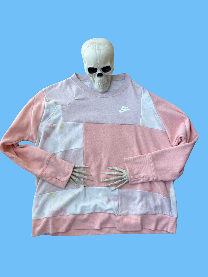 🌸 Blush Patchwork Nike Upcycled Sweatshirt