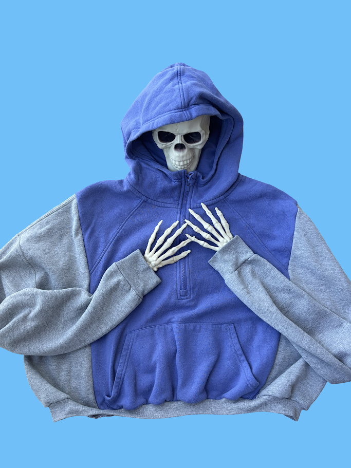🌙 Cozy Contrast Half-Zip Hoodie