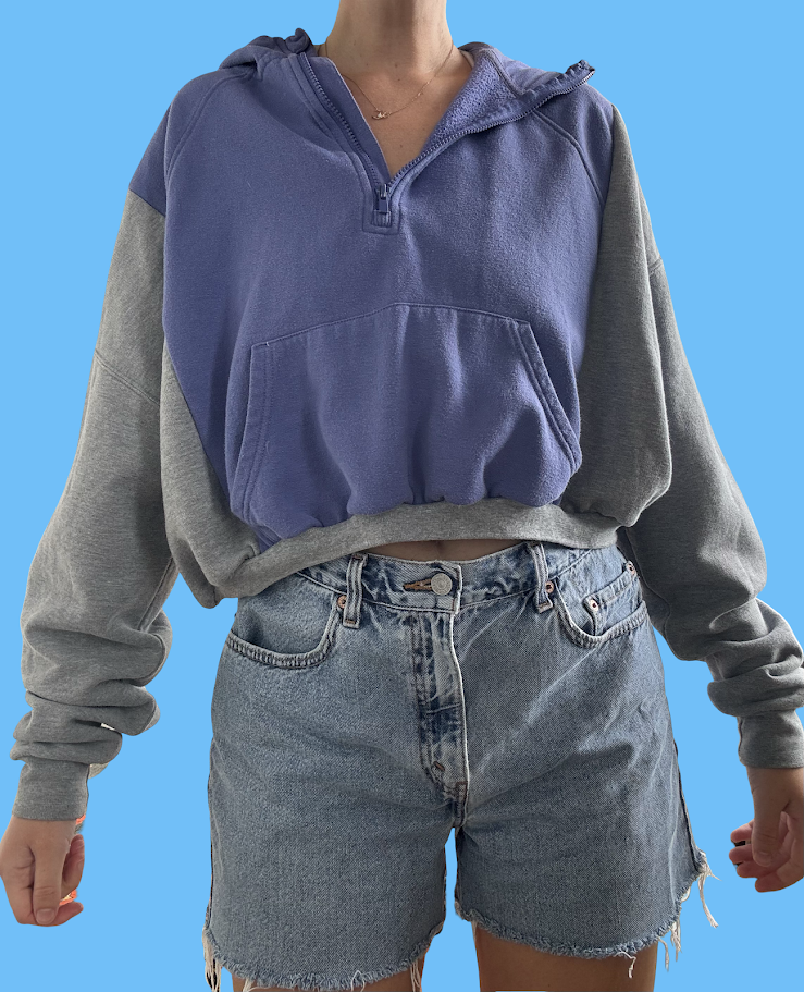 🌙 Cozy Contrast Half-Zip Hoodie