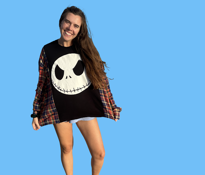 🖤 Jack Skellington Upcycled Flannel
