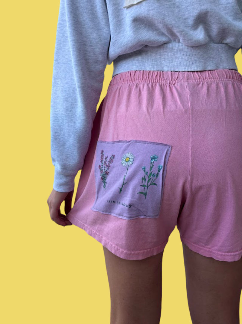 “Life is Good” Patchwork Shorts – (M/L)
