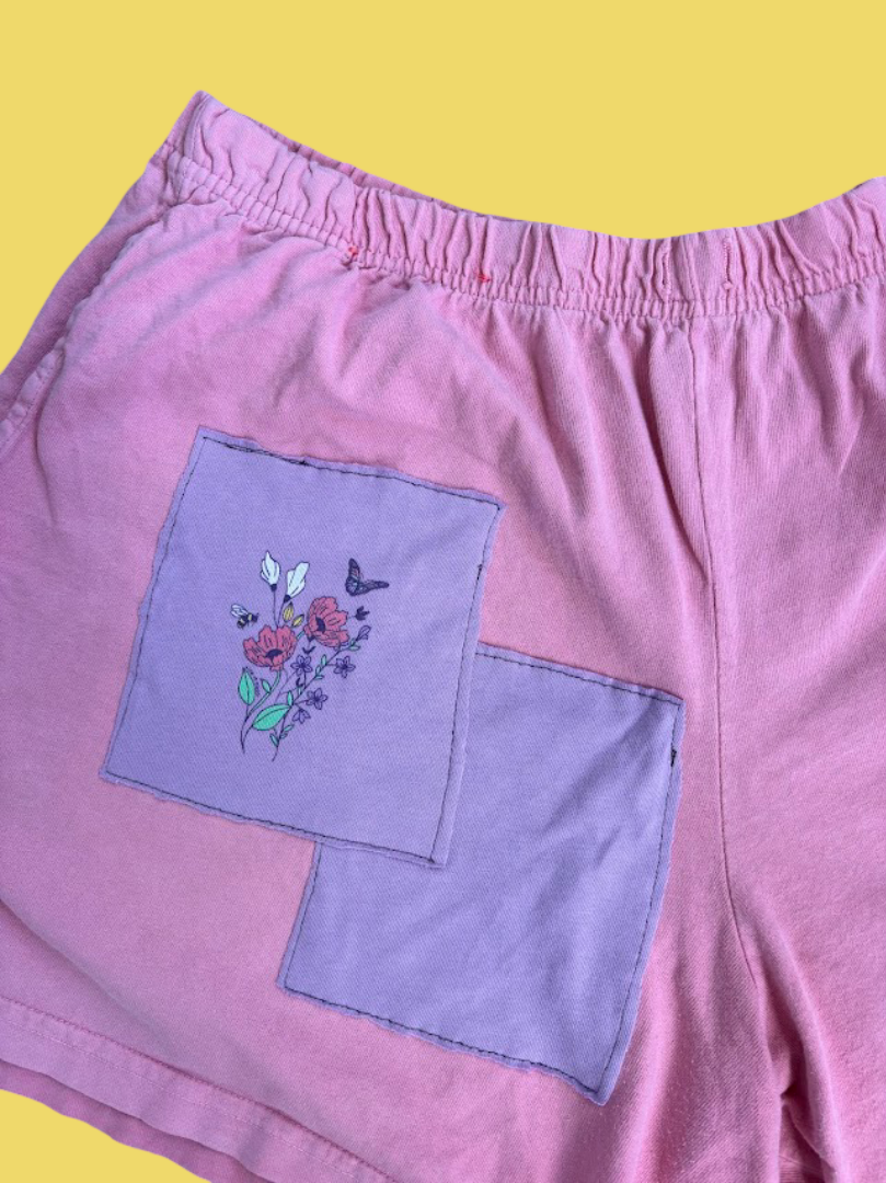 “Life is Good” Patchwork Shorts – (M/L)