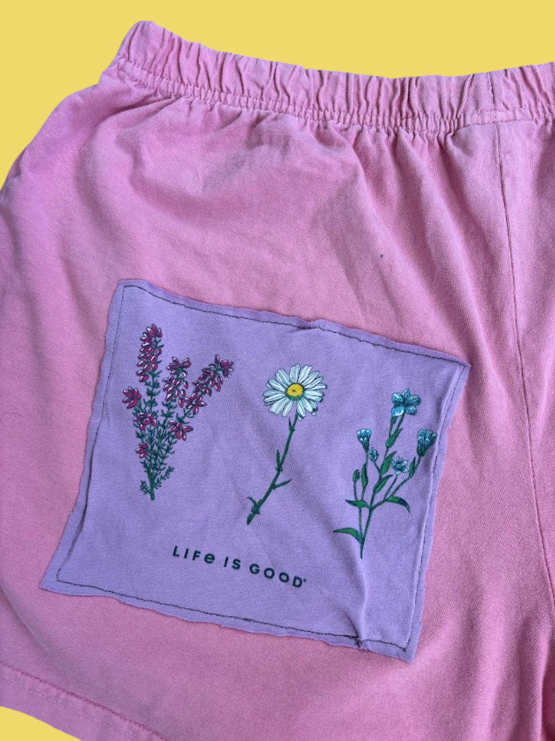 “Life is Good” Patchwork Shorts – (M/L)