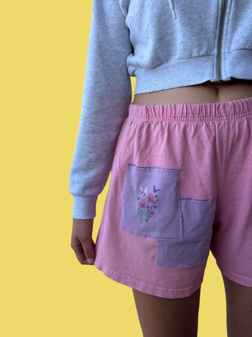 “Life is Good” Patchwork Shorts – (M/L)