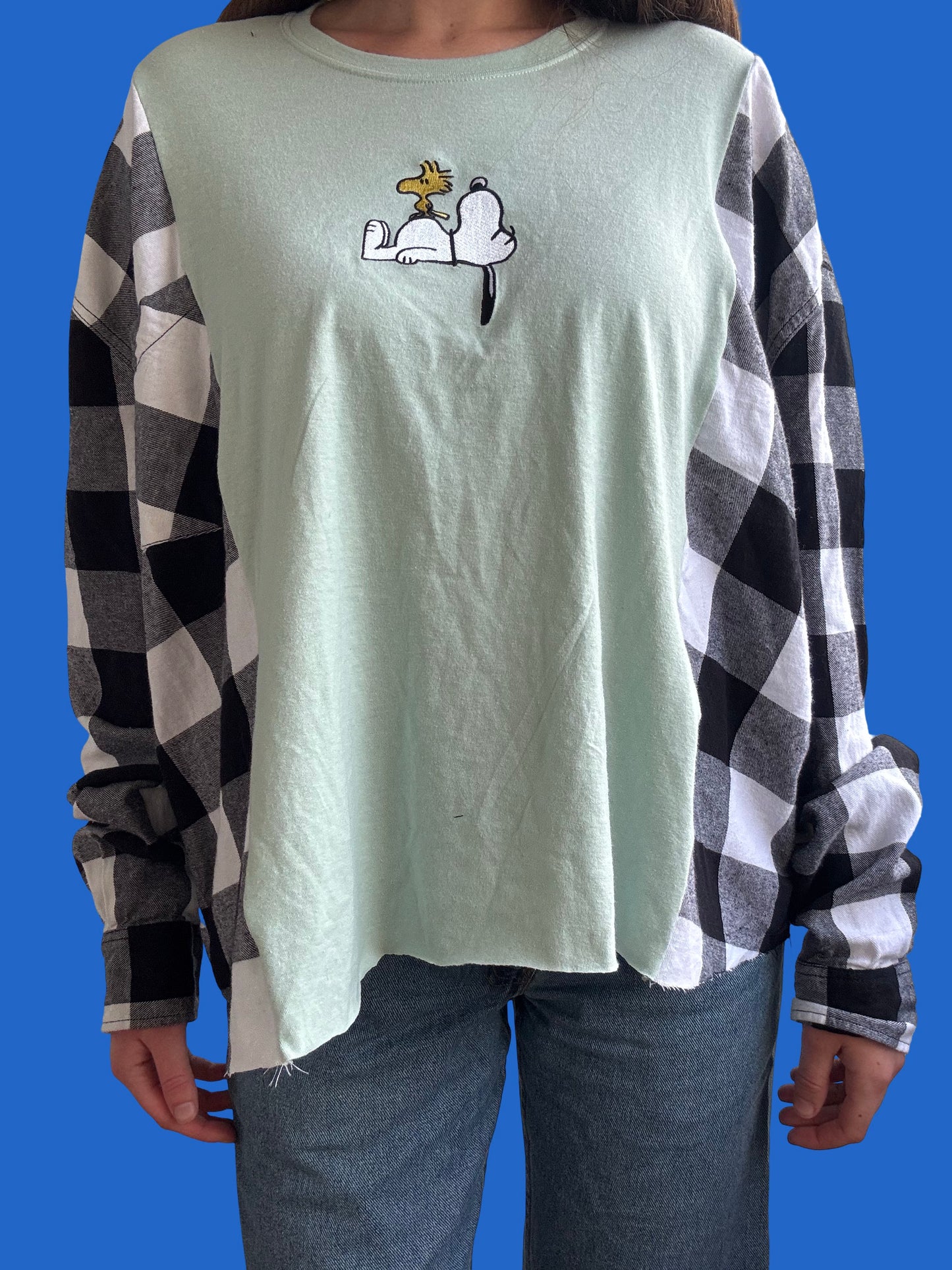 One-of-One Upcycled Snoopy Flannel Long Sleeve