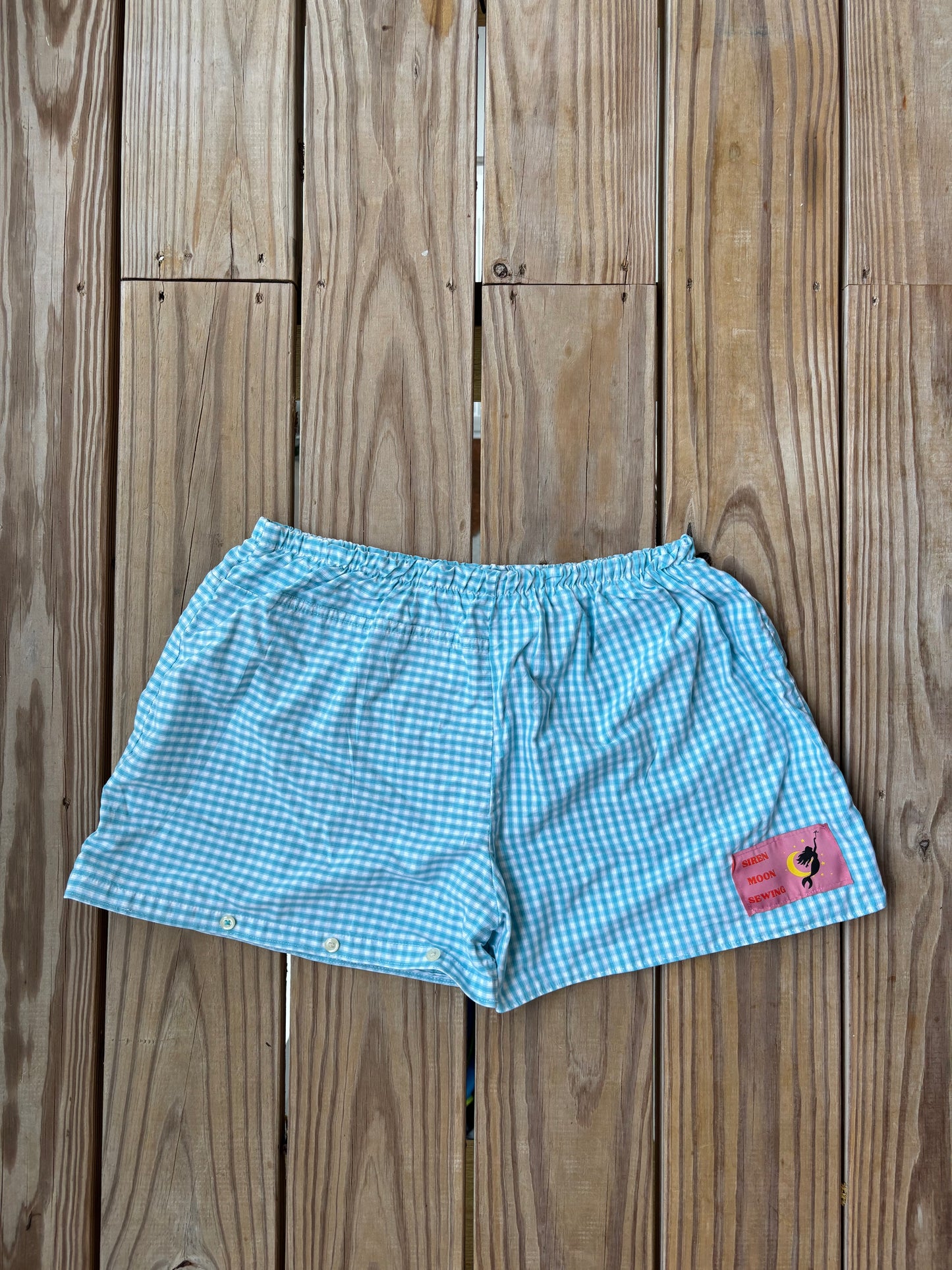 Baby Blue Gingham Shorts