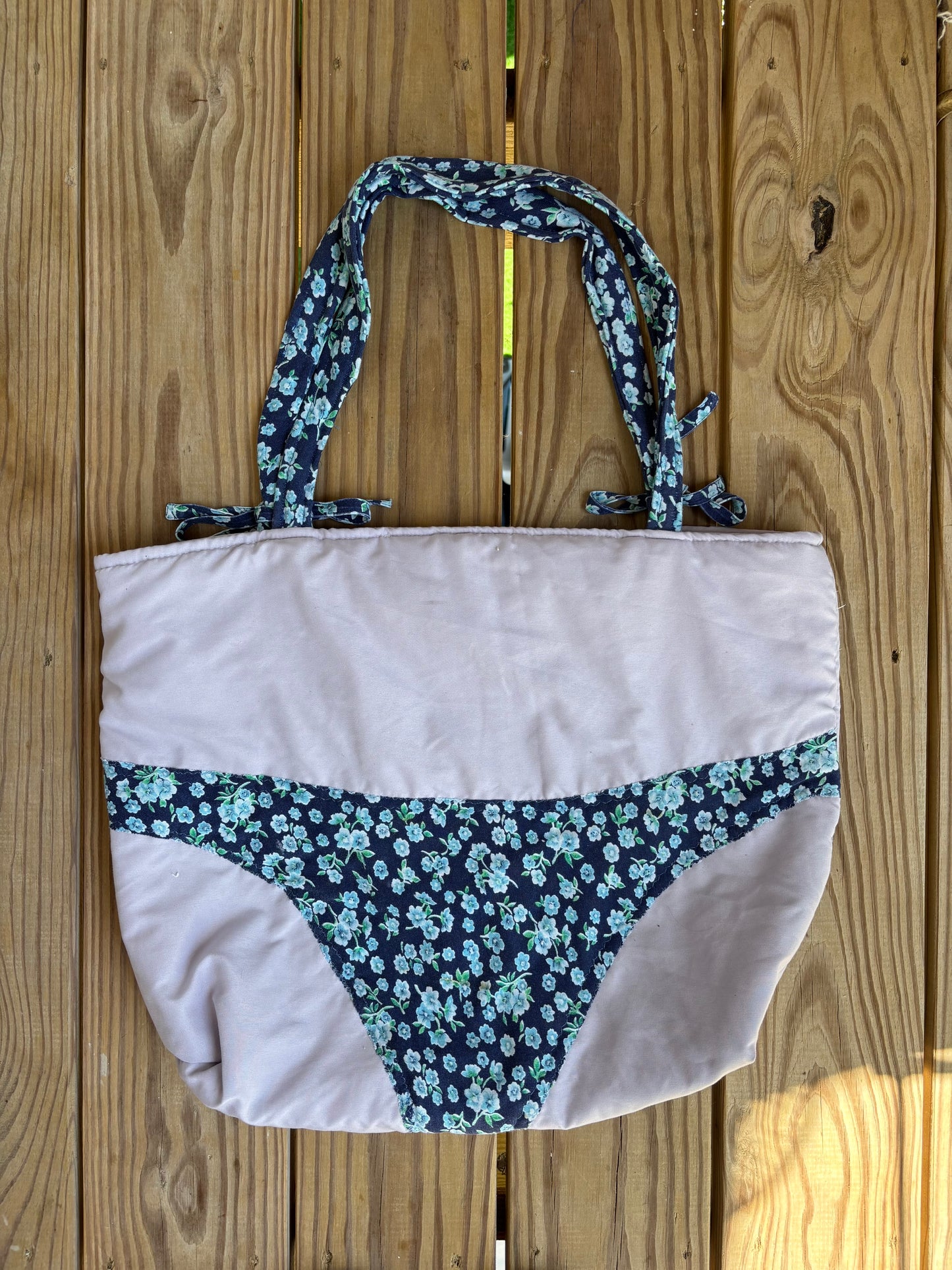 Blue Floral Bikini Bag