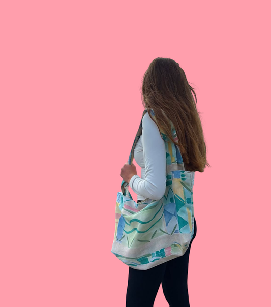 Retro Wave Beach Bag (Large)