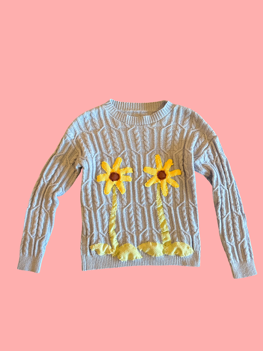 Sunflower Cable Knit Sweater (Medium)