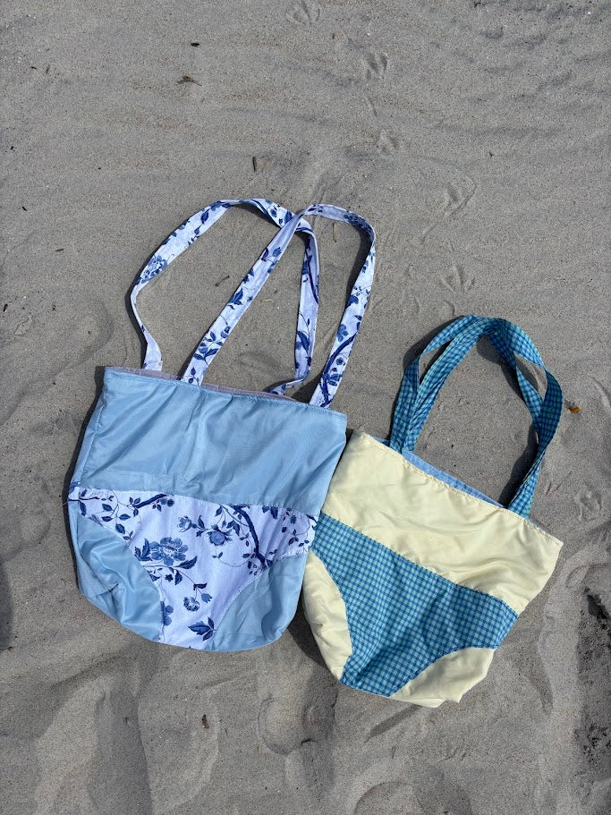 Yellow Gingham Bikini Bag