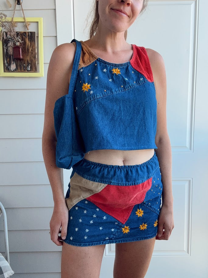 Upcycled Denim Tank Top