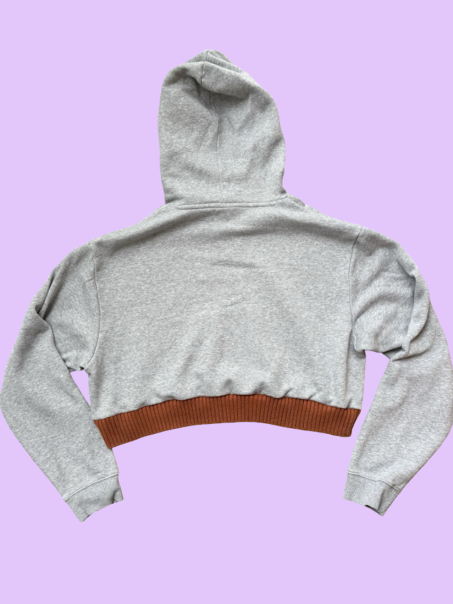 Gray Cropped Hoodie
