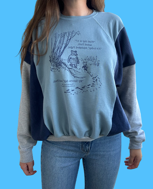 🍯 Pooh & Piglet Upcycled Sweatshirt