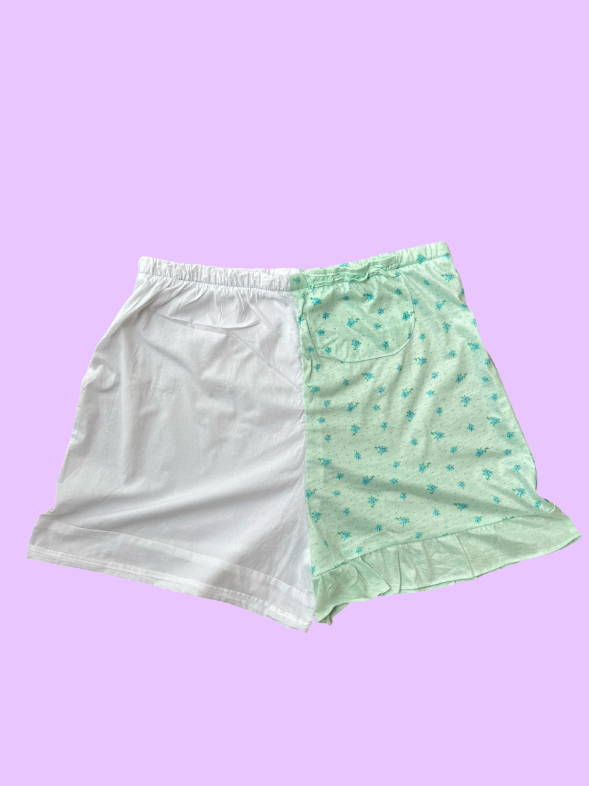 Mint and White Two-Piece Lounge Set