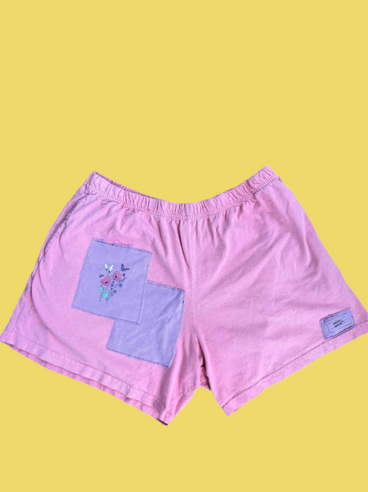 “Life is Good” Patchwork Shorts – (M/L)
