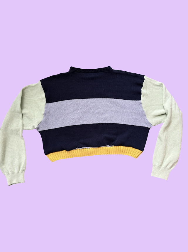Cropped Colorblock Sweater