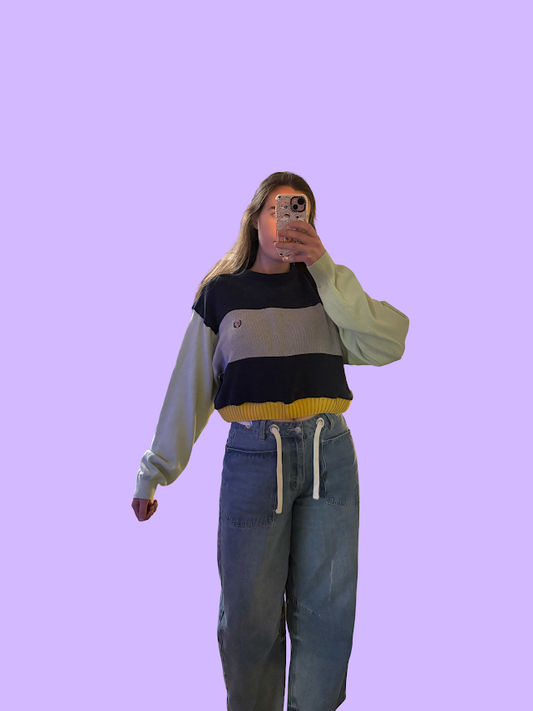 Cropped Colorblock Sweater